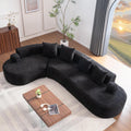Arhatreya Sofa, Schwarz, 5 Sitzer L-förmiges Modulares Eck Modern Couch ohne Montage, 5er Sitz mit Kissen, Chenille