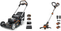 WORX Rasentrimmer, 40 V, 20 V, Schwarz, WG749E Akku Rasenmäher (2x ) PowerShare, Radantrieb & WG163E Akku, Kantenschneider Rasen