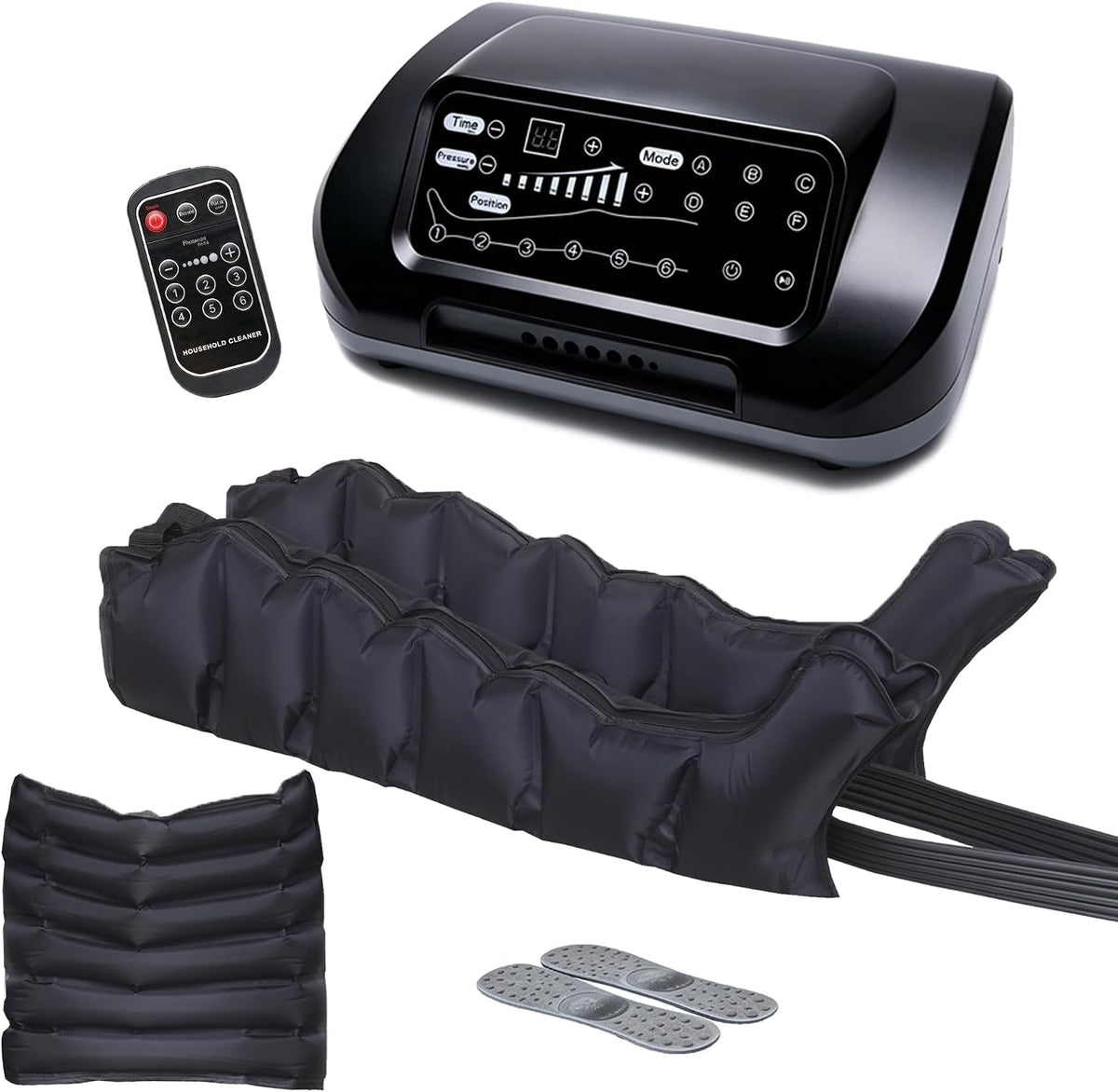 WANGXNCase Fußmassagegeräte, Schwarz, Beinmassagegerät, 6 Luftkammern lymphdrainage gerät beine bei lipödem, Bauchband