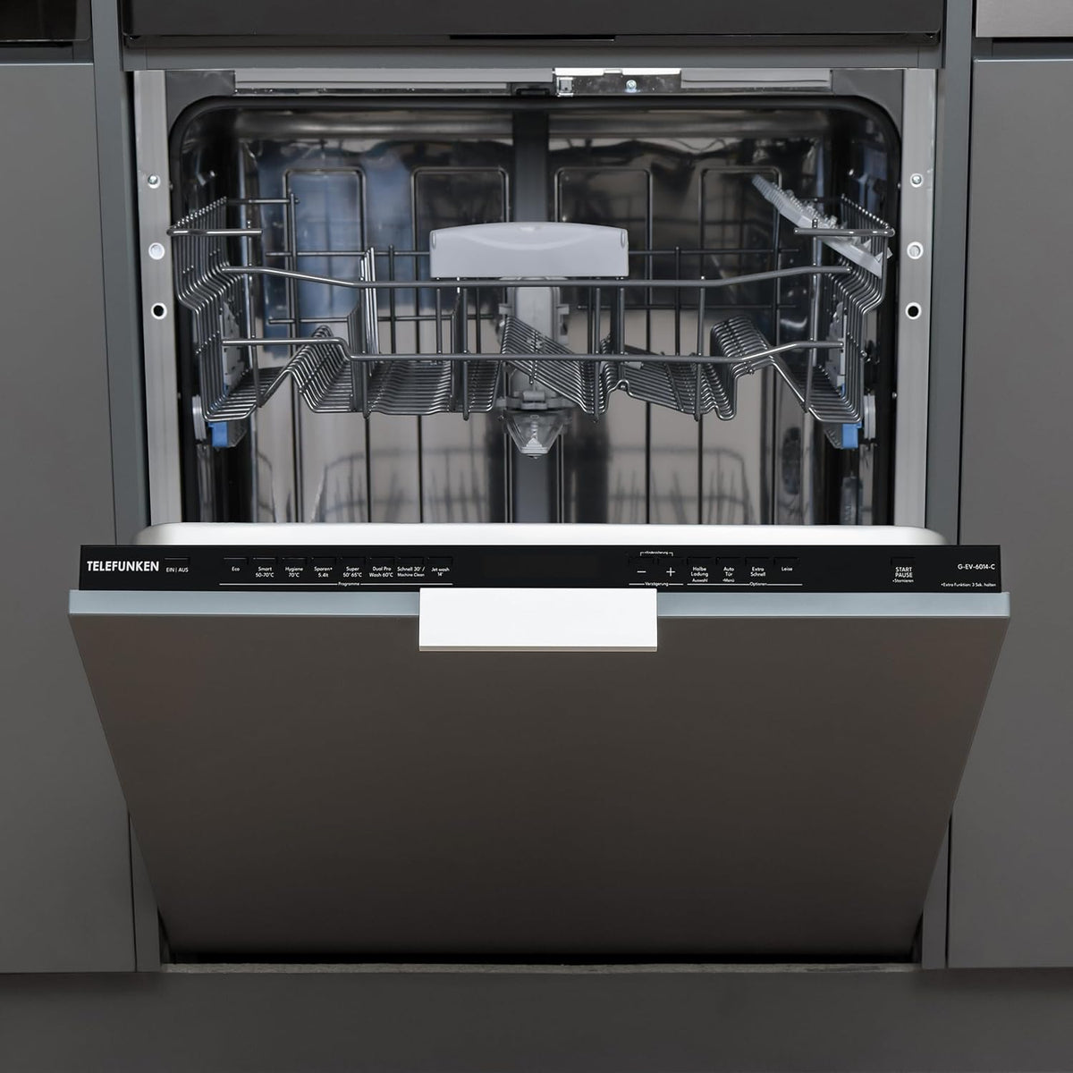 Telefunken Geschirrspüler, 60 cm, Silber, G-EV-6014-C vollintegriert 12 Maßgedecke