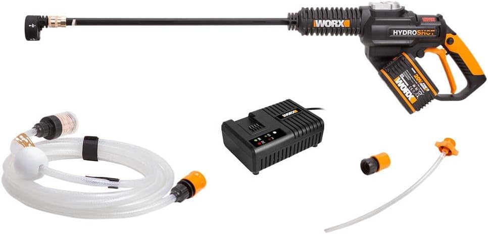 WORX Hochdruckreiniger, 4,0 Ah, 18 V, 20 V, Schwarz/Orange, WG630E.1 Tragbarer, ( max)