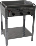 PA Gastrobräter Gasgrill, Silber, / 3-flammig mit Pfanne