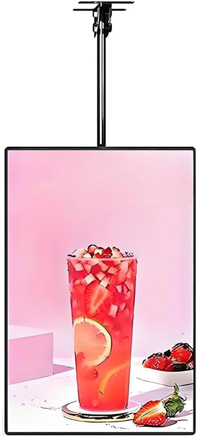 Werbe Digital-Signage-Display, 50 x 60 cm, Schwarz, Mediaplayer, USB-Videoplayer für Digital Signage oder TV, Quer-/Hochformat (vertikal)