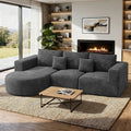 Hawthyhome Sofa, 264x177x59 cm, Grau, mit Schlaffunktion rahmenloses Eck L-Form Couch