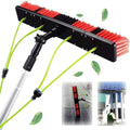 WXPGFEQ Fensterabzieher, 50 cm, 3 m, Schwarz/Rot/Grün, Teleskopbürste mit Wasserzufuhr für die Fensterreinigung