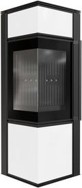 kratki Kaminofen, 150 mm, 8 kW, weiß, TORA/S Stahl - BImSchV 2 - Ø Rauchrohr - es Glaspaneel mit, langlebig & einfache Reinigung