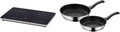 WMF Kochfeld, 3500 W, 28 cm, 24 cm, Schwarz/Silber, Kult X Doppel- Induktions, Kochplatte bis, & Devil Pfannenset 2-teilig